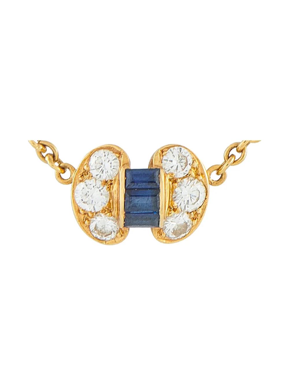 VAN CLEEF & ARPELS Pre-owned 18k Yellow Gold Diamond Sapphire Necklace