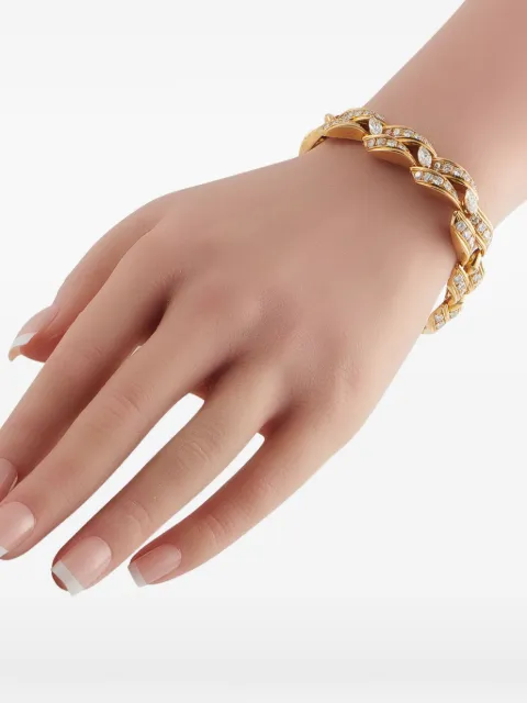 Chaumet 18K yellow gold wave-link diamond bracelet