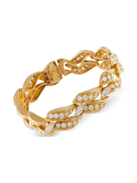 Chaumet 18K yellow gold wave-link diamond bracelet