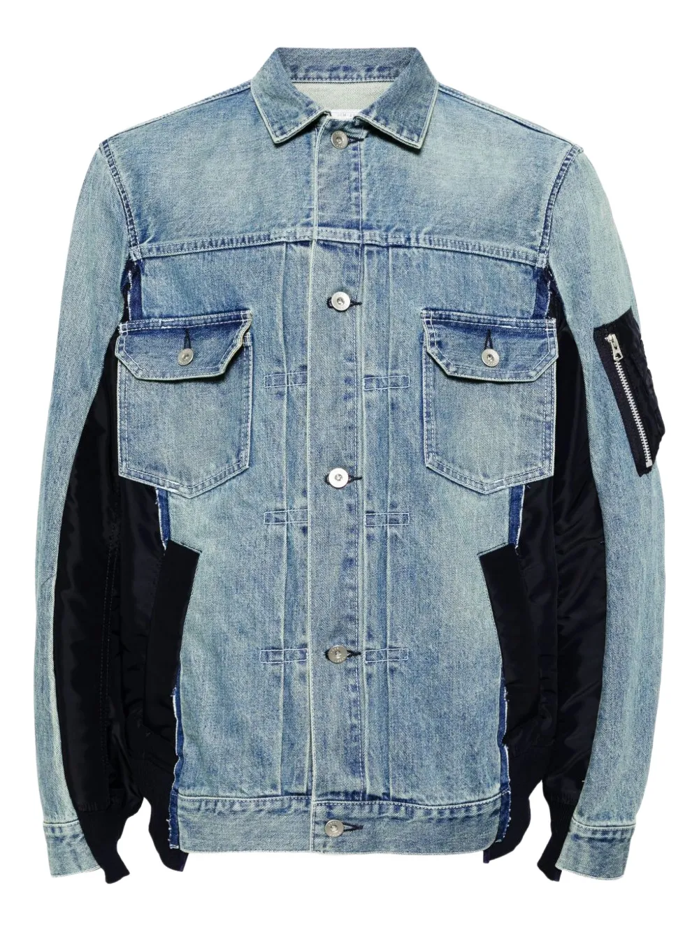 sacai button-fastening panelled jacket | Blue | Image 1