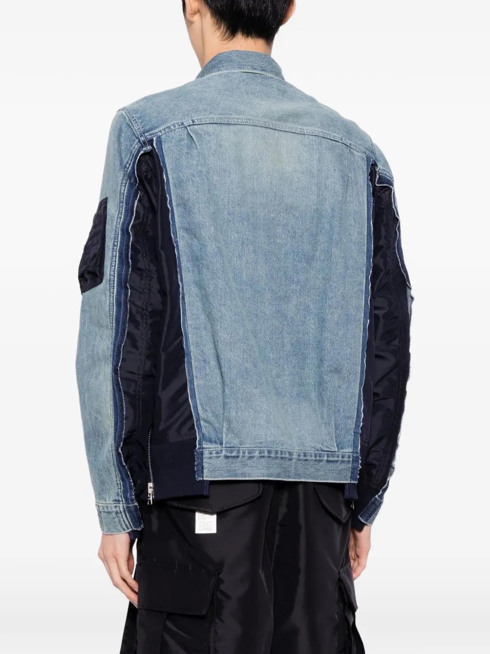sacai button-fastening panelled jacket Blauw