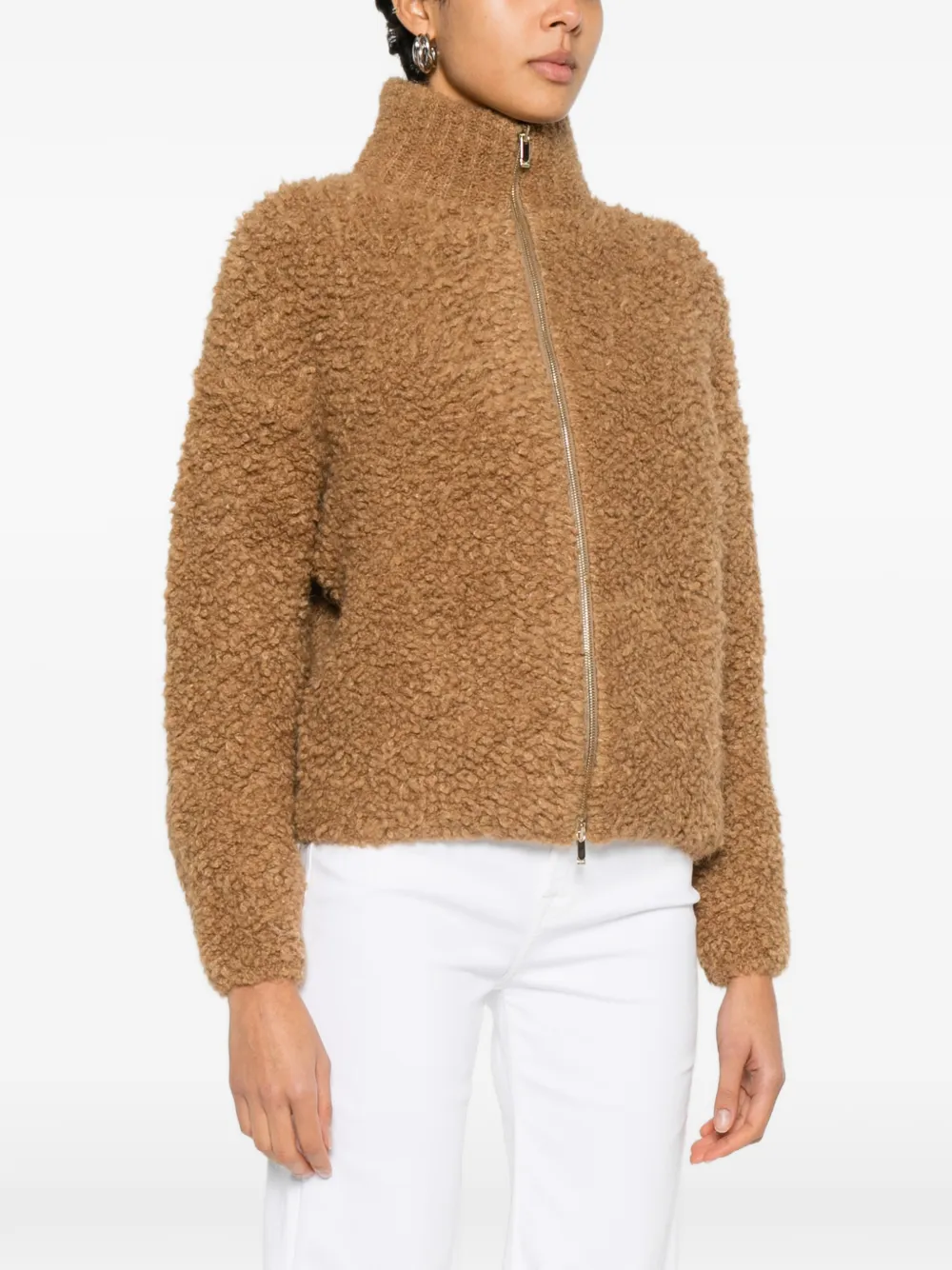  Max Mara Oggetti Zip-up Cardigan - Brown 