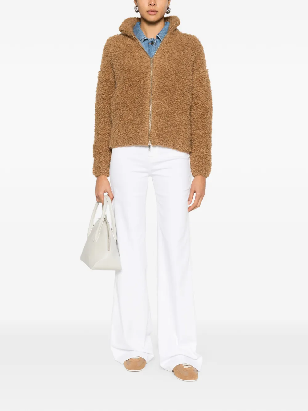  Max Mara Oggetti Zip-up Cardigan - Brown 