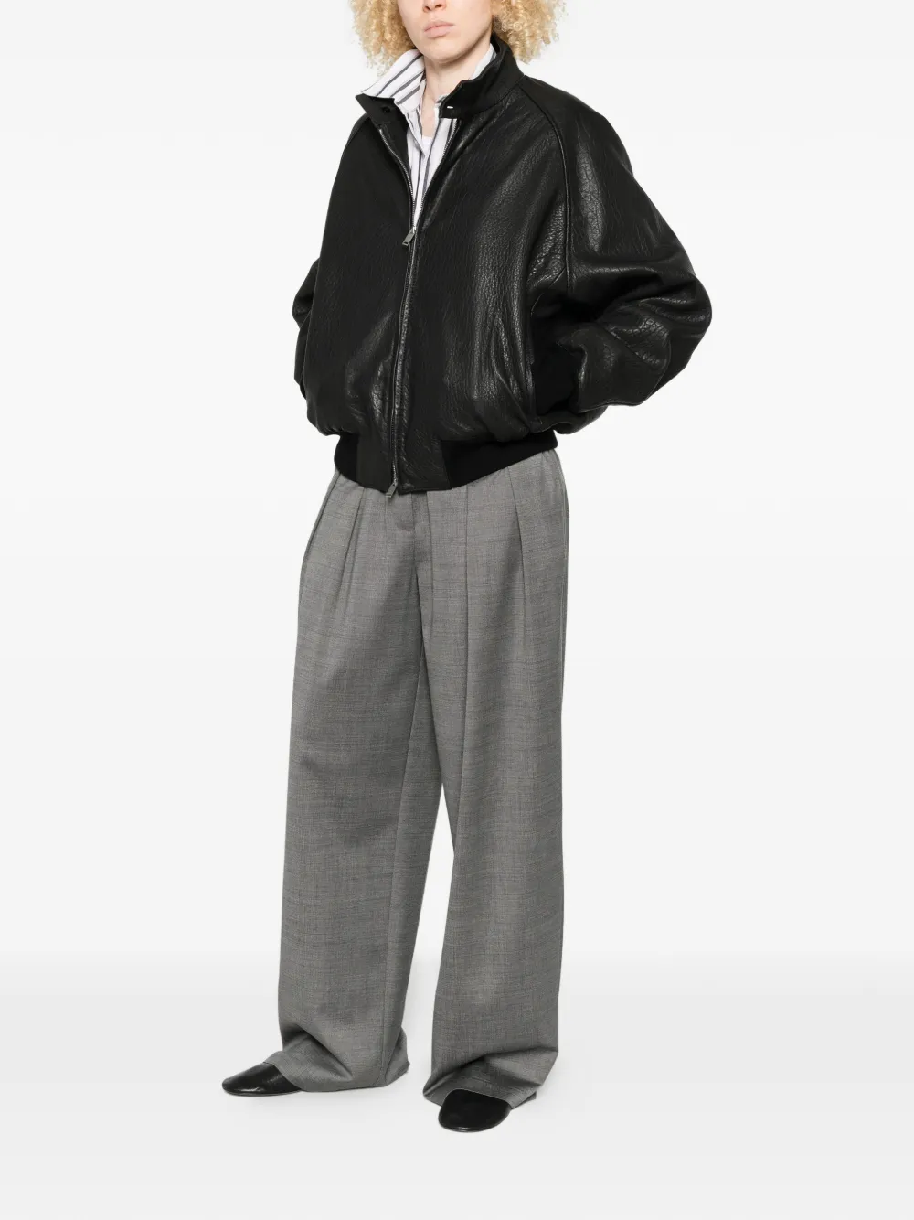  Studio Nicholson Bomber Con Zip - Nero 