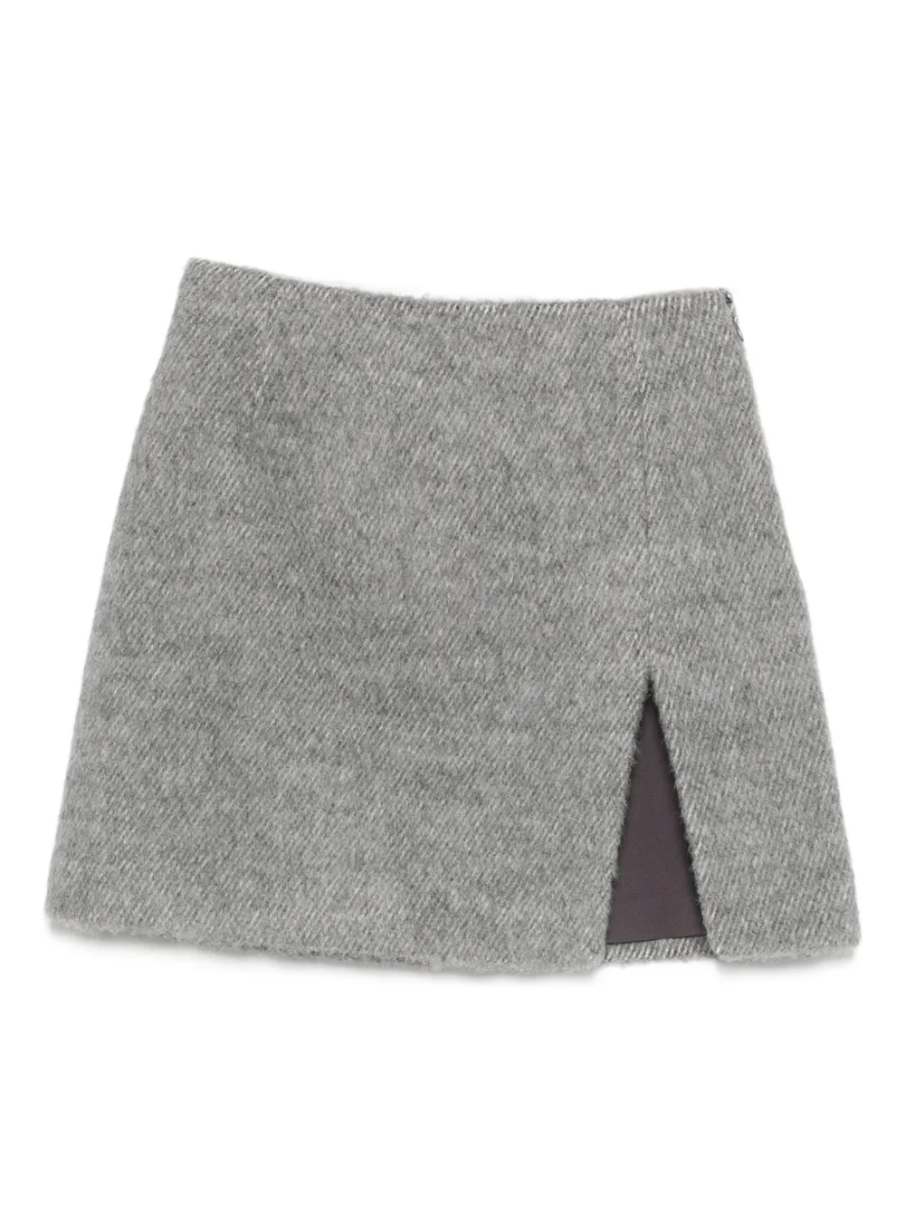 The Andamane Front-slit Mini Skirt In Gray