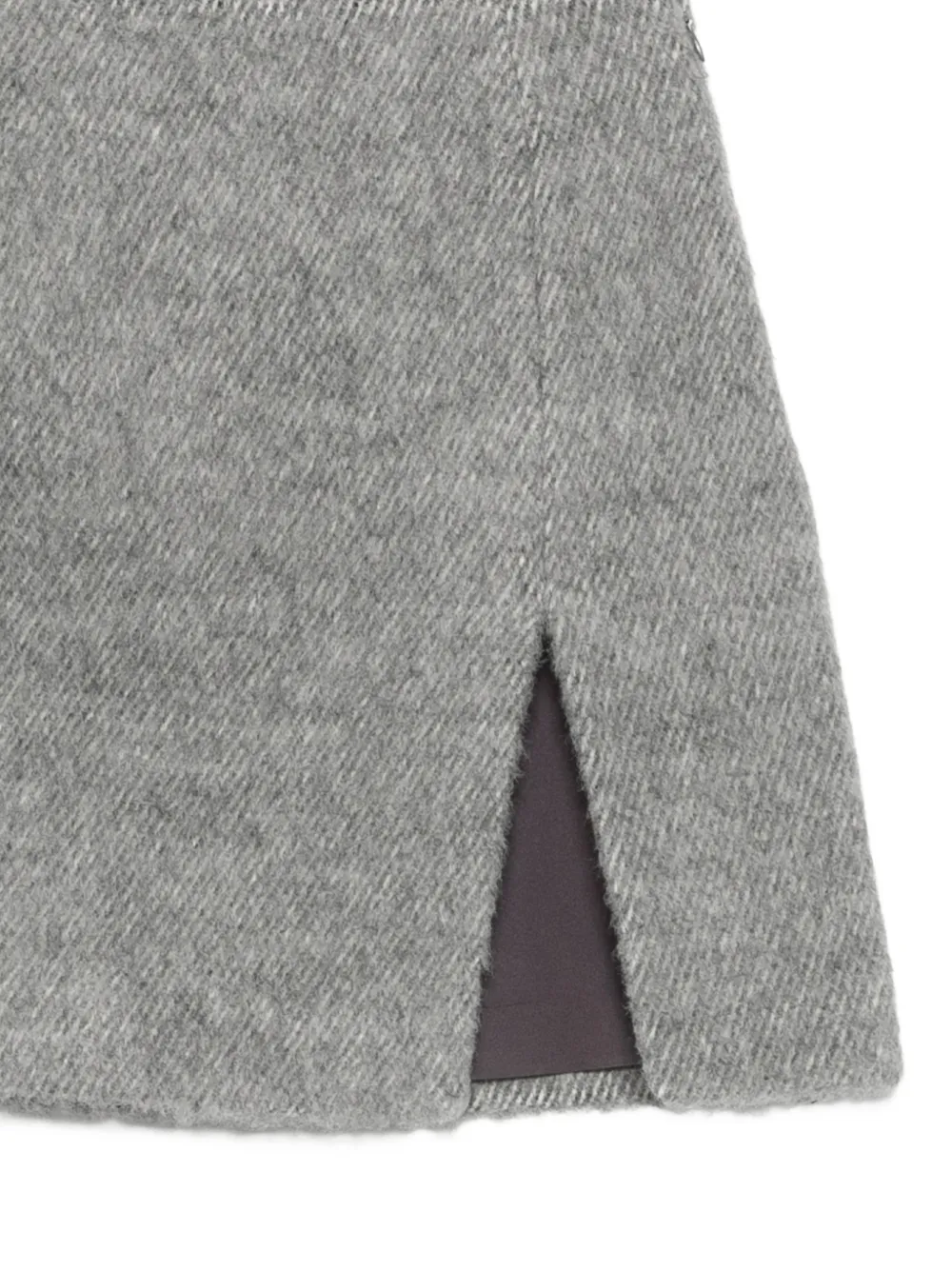 The Andamane Front-slit Mini Skirt In Gray