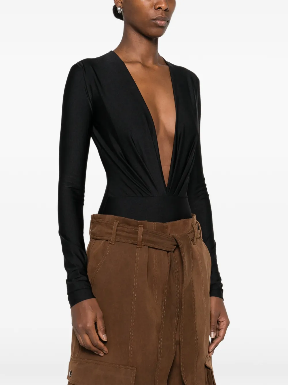 The Andamane Long-sleeved Bodysuit In Black