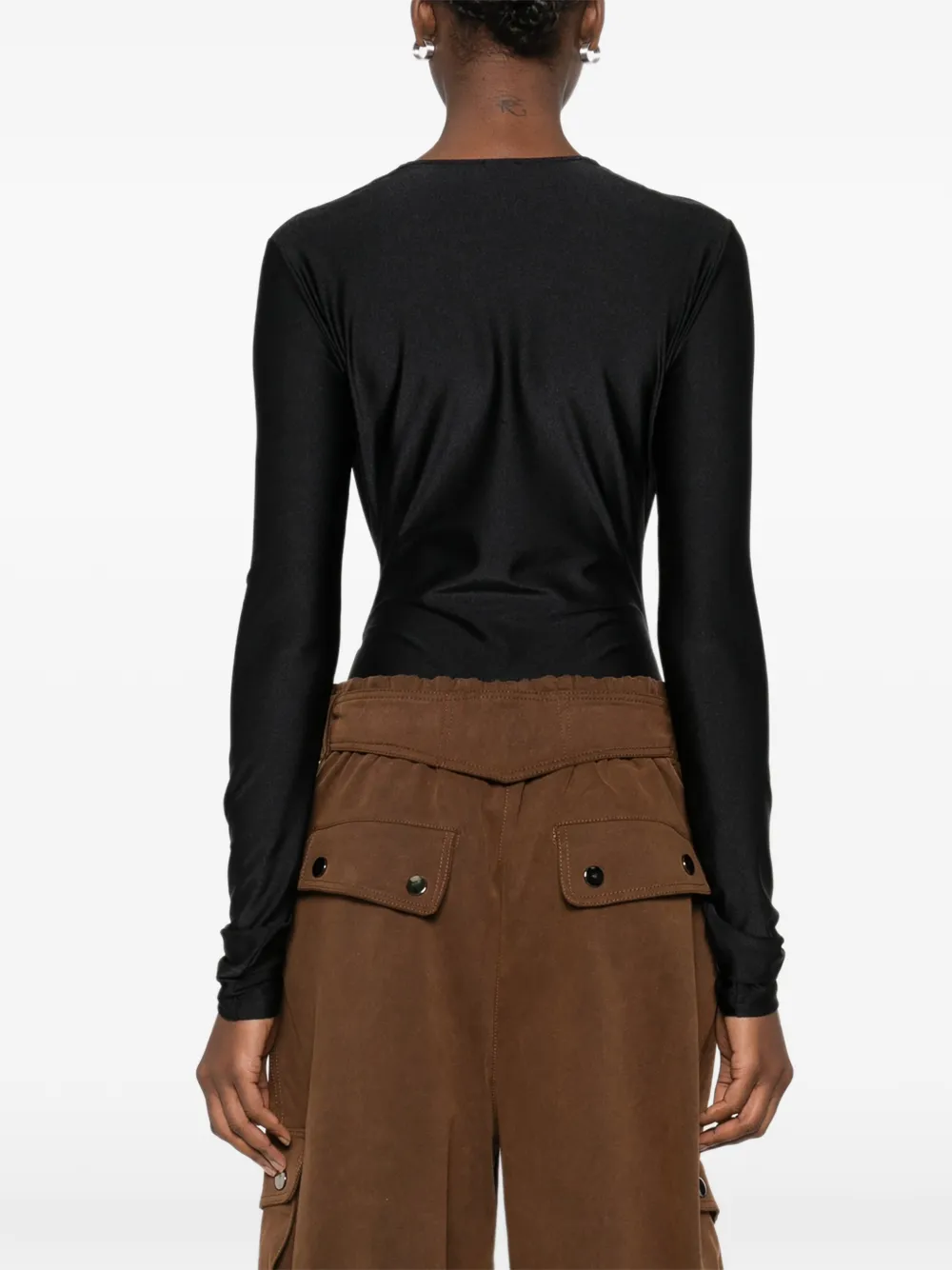 The Andamane Long-sleeved Bodysuit In Black