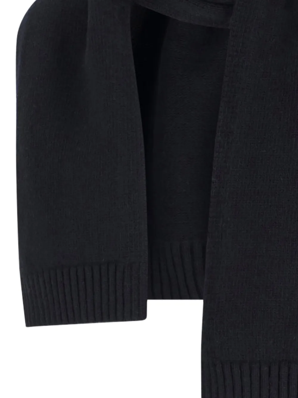 Lvir Scarf With Collar In Wool Blend In Black