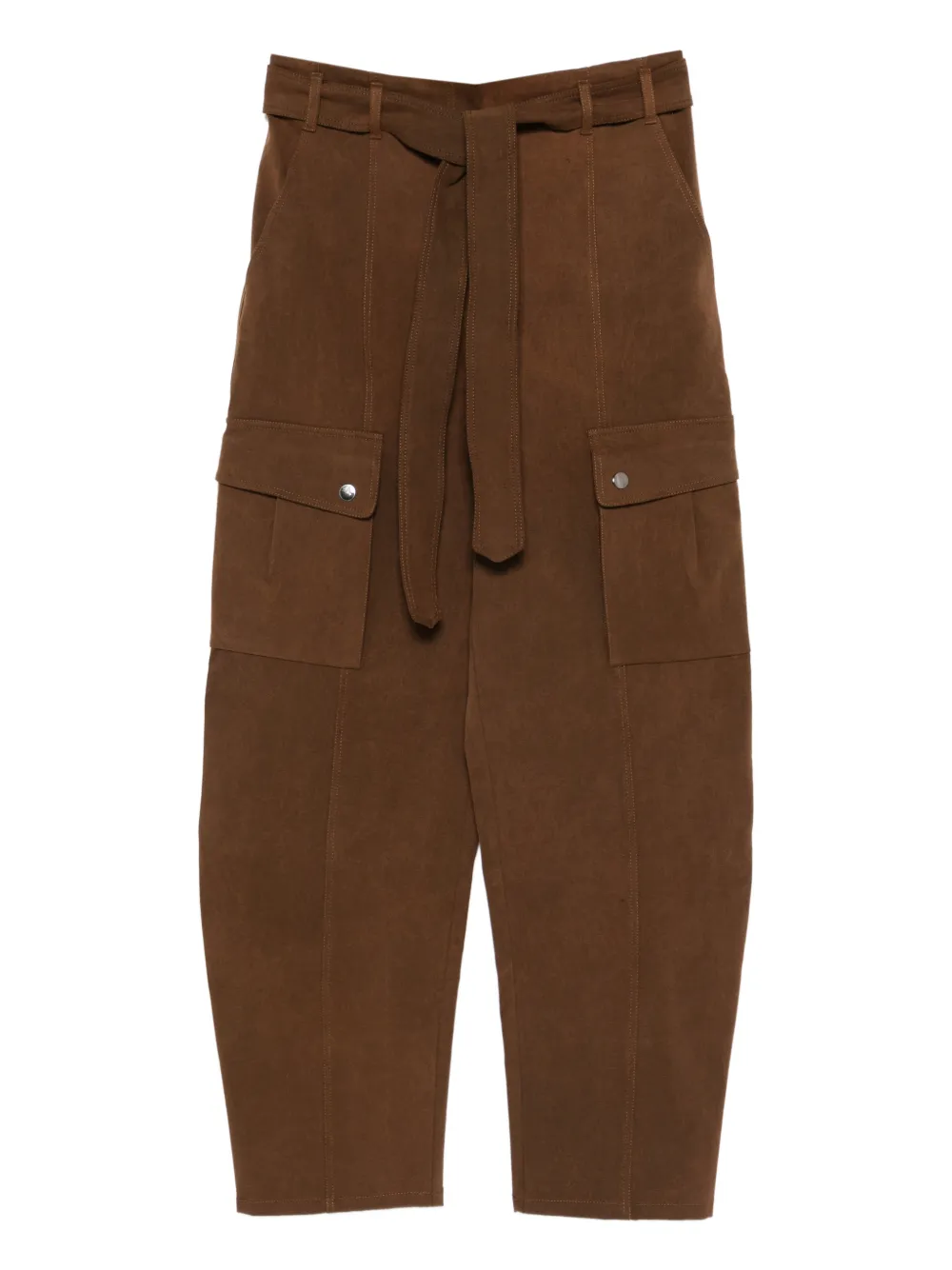 The Andamane Belt-fastening Cargo-pocket Trousers In Brown