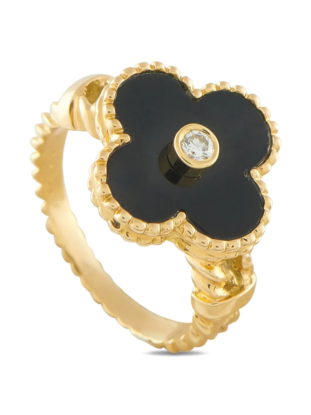 Van Cleef & Arpels anillo Alhambra en oro amarillo de 18kt con diamante y ónix | dorado | Image 1