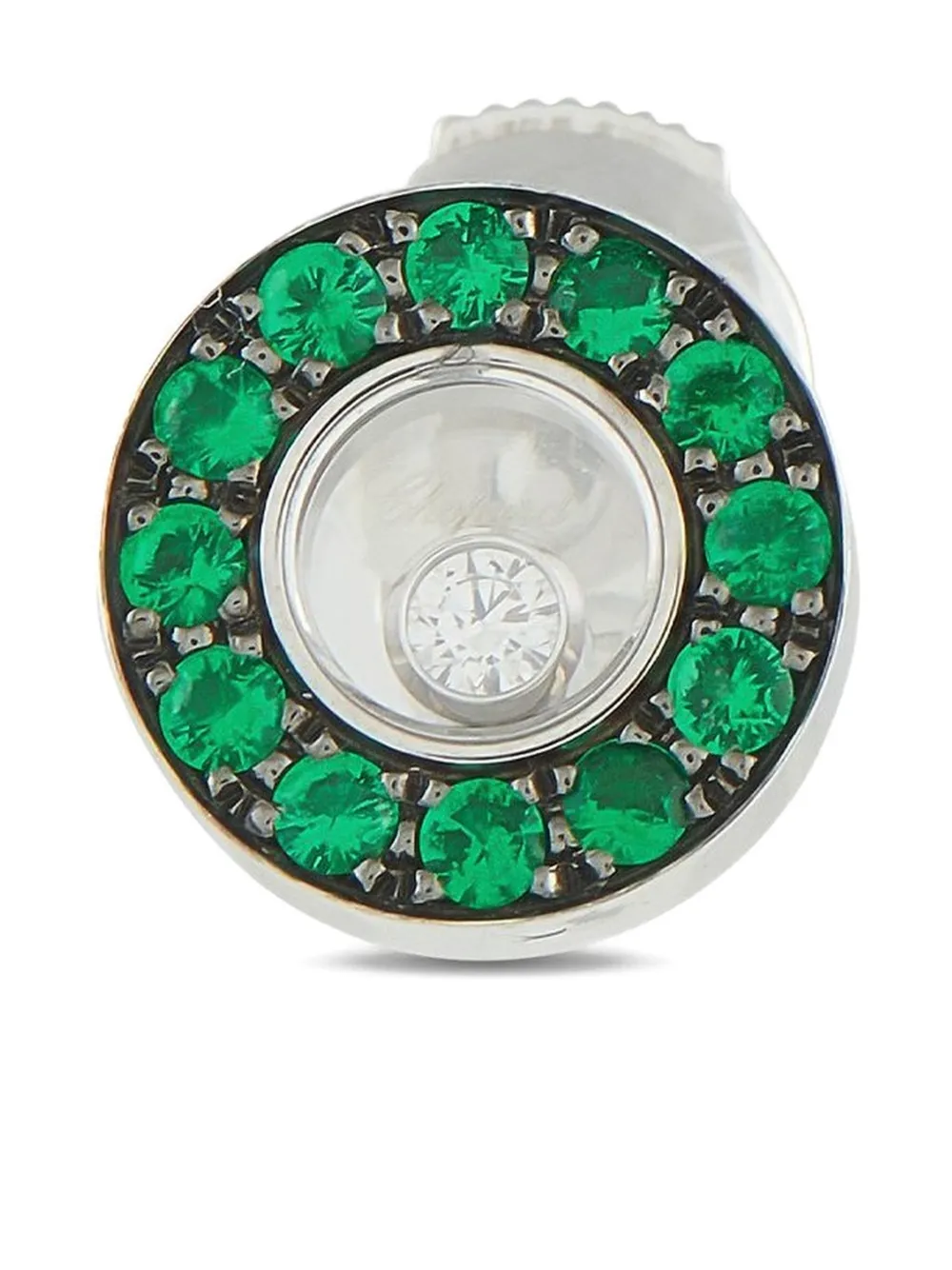 Chopard Pre-Owned aretes redondos en oro blanco de 18kt con gemas | Image 2