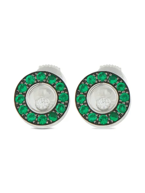 Chopard Pre-Owned 18K white gold round-shaped multi-stone earrings