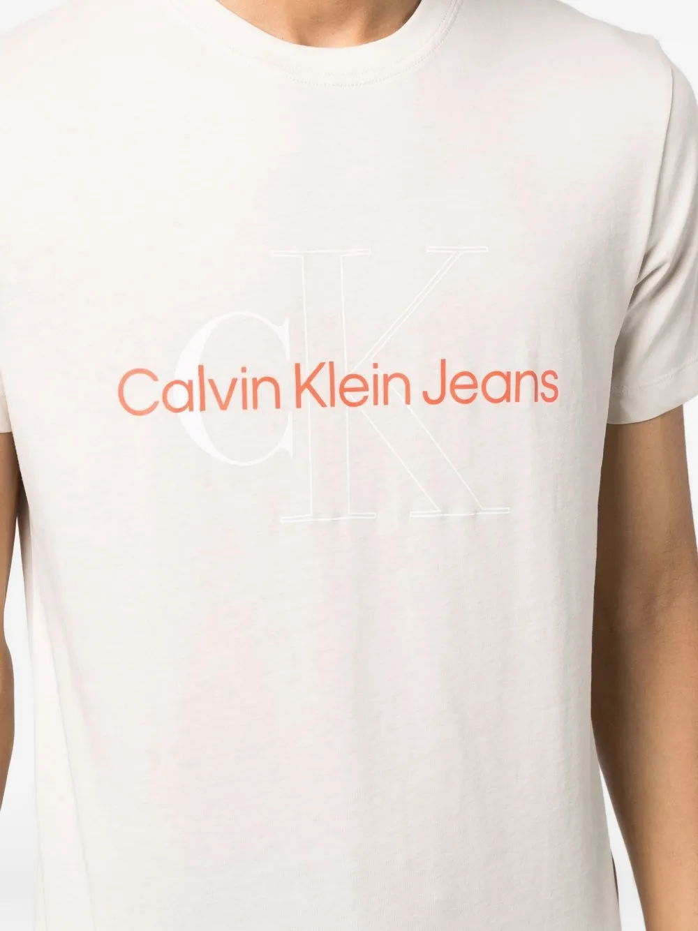 Calvin Klein Jeans logo-lettering T-shirt Wit