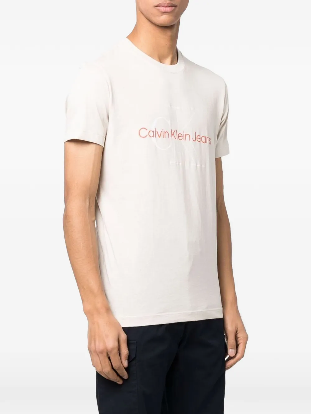 Calvin Klein Jeans logo-lettering T-shirt Wit