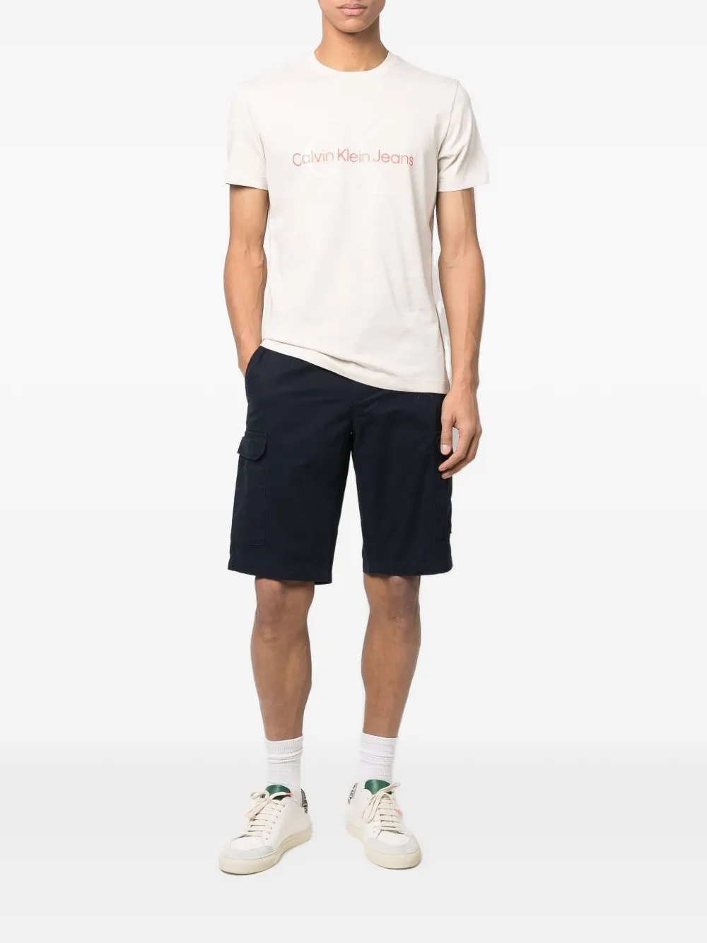 Calvin Klein Jeans logo-lettering T-shirt - Wit