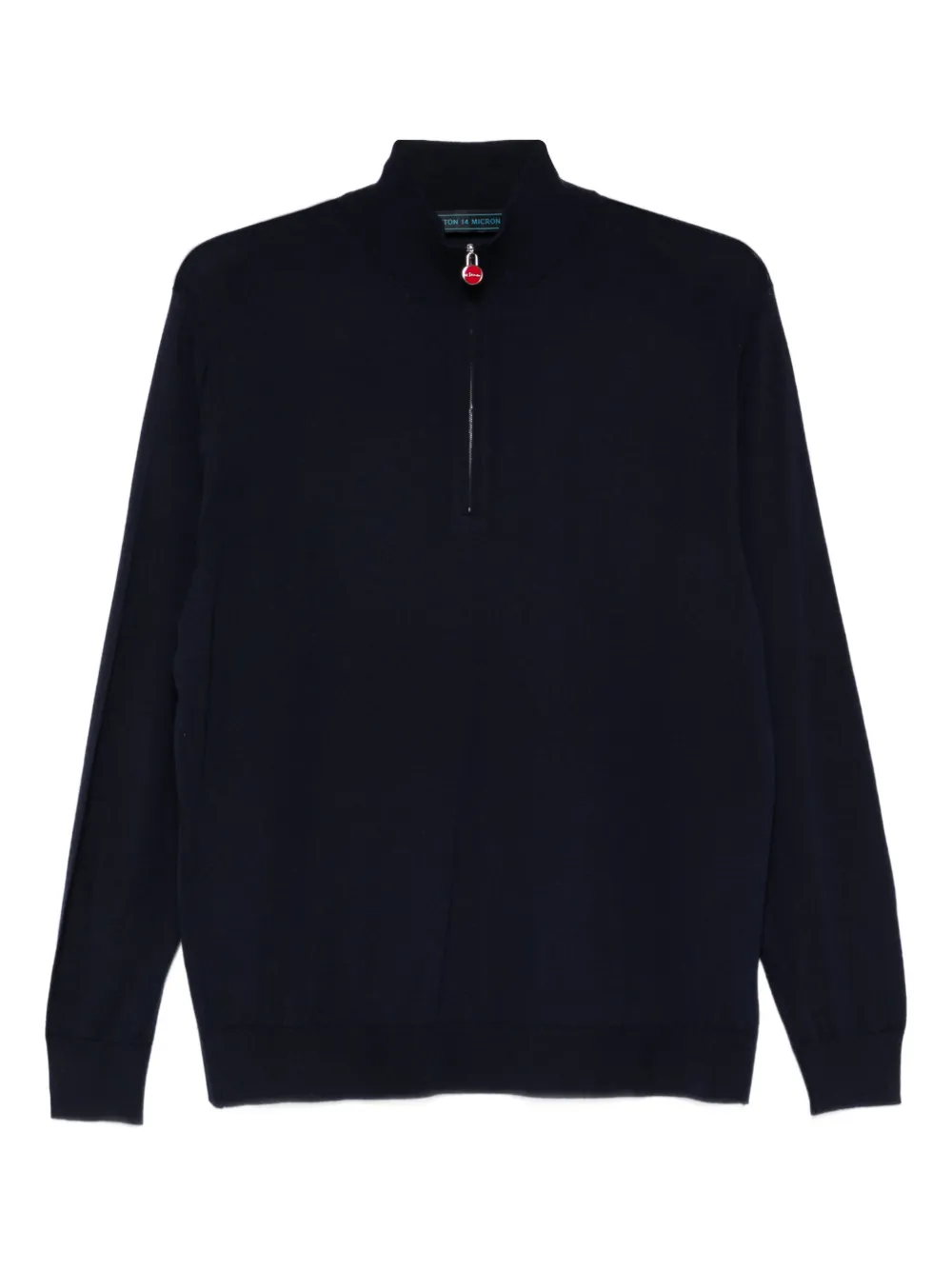Kiton zip-up mock-neck sweater - Blu