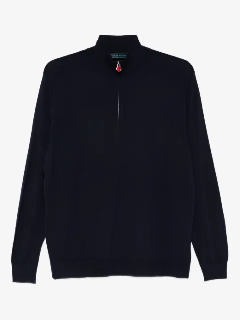 Kiton suéter con cuello falso y cierre
