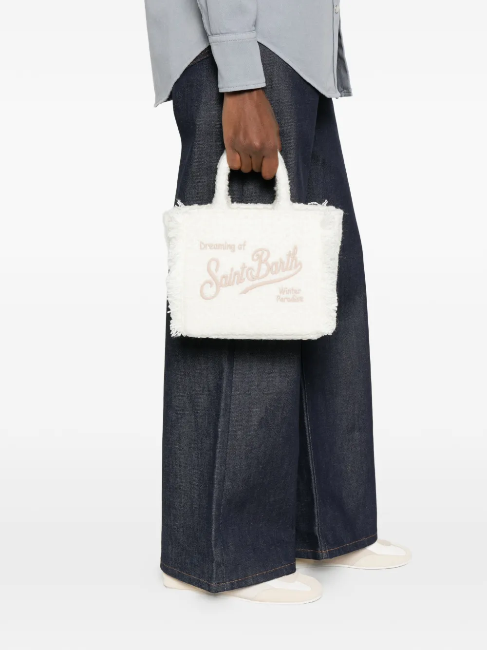 MC2 Saint Barth Vanity mini-shopper met borduurwerk - Wit