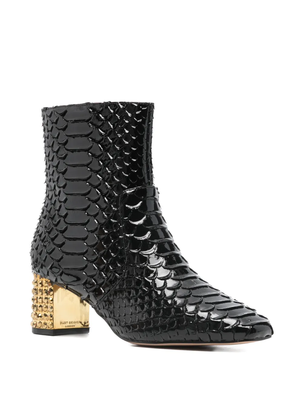 Kurt Geiger London Dames laarzen met slangen-effect Zwart