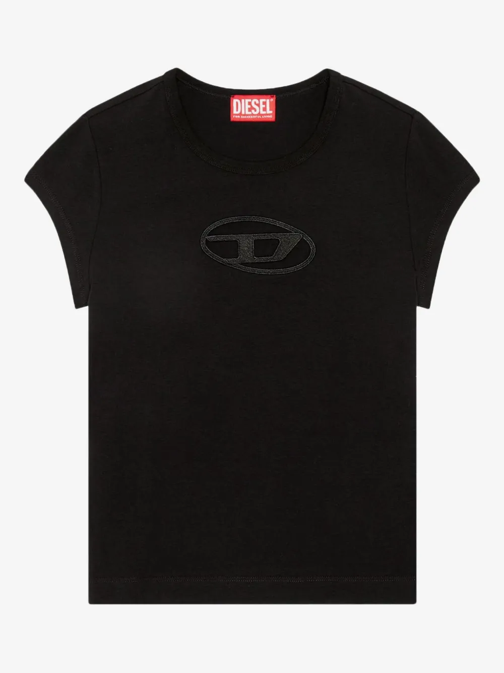 cutout top with oval D logo