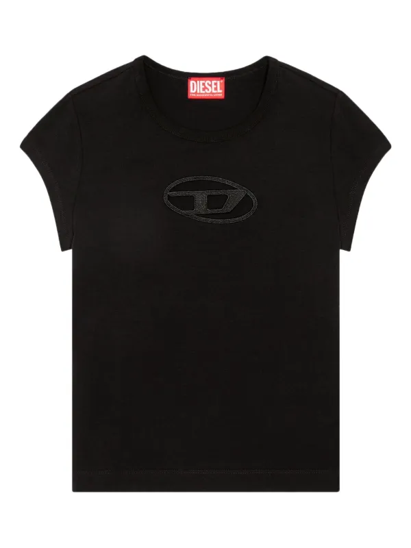 トップス diesel T-Angie T-ANGIE Woman: Cotton T-shirt with cut-out D logo | Diesel