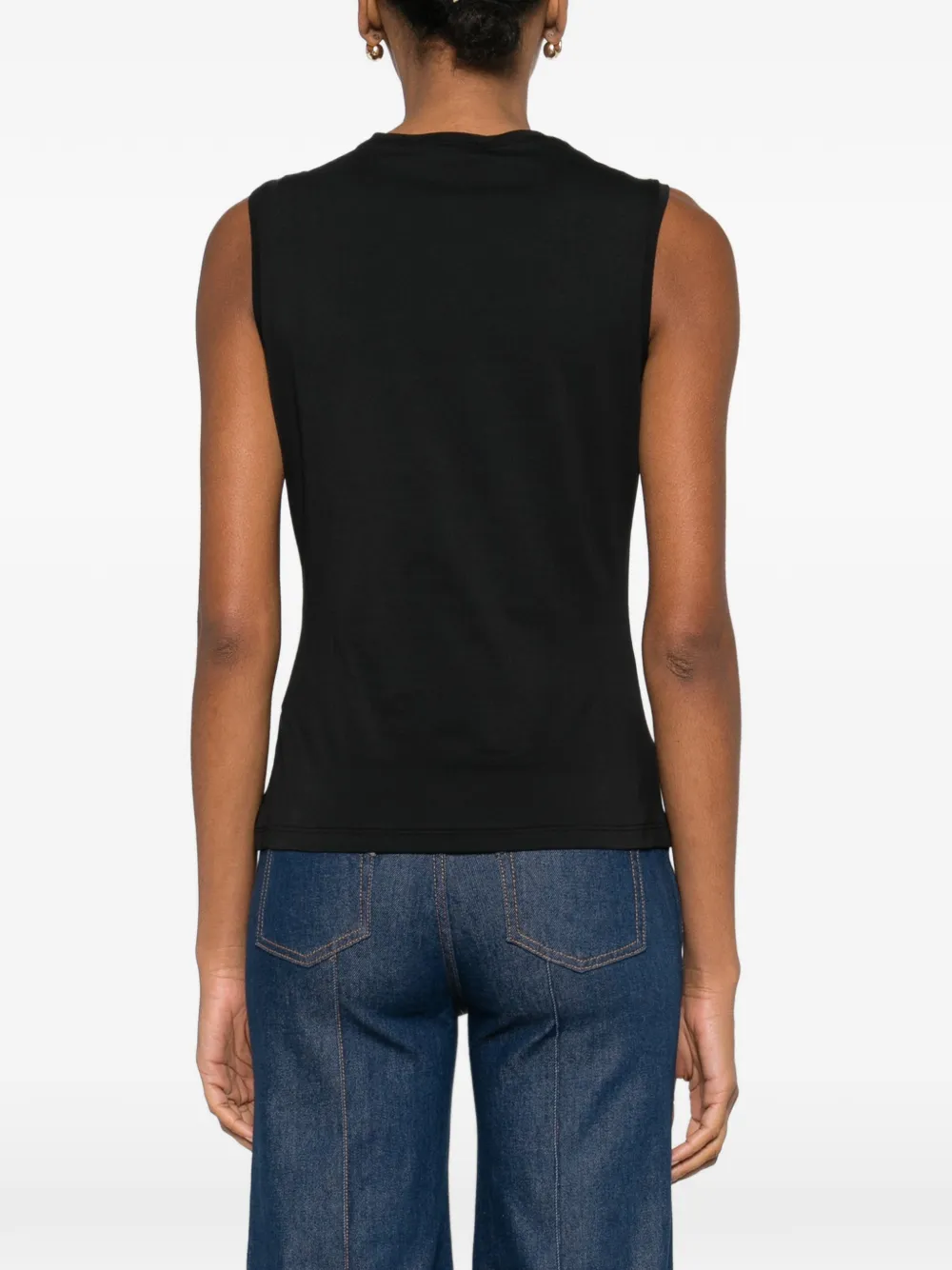 Ulla Johnson Clio Ruched Sleeveless Ruffle Top In Black
