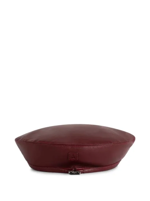 Manière De Voir Anya faux-leather wine red beret hat