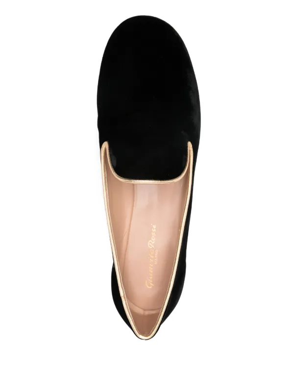 Gianvito Rossi スエード ローファー37h Gianvito Rossi スエード ローファー | ブラック | FARFETCH JP