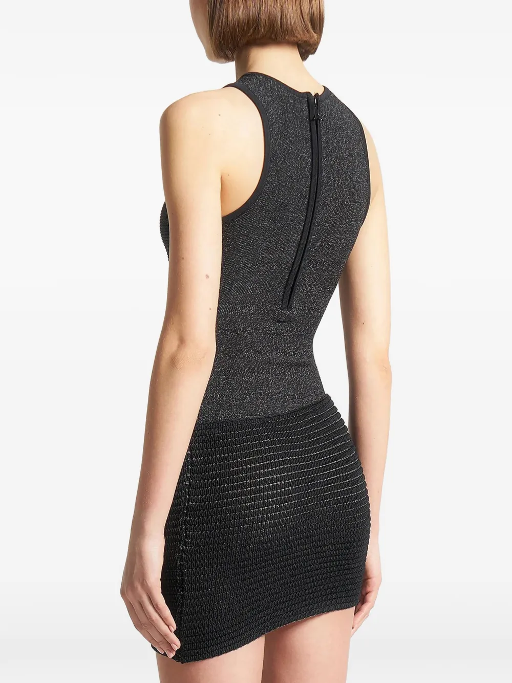Manière De Voir asymmetric-detachable mini dress Zwart