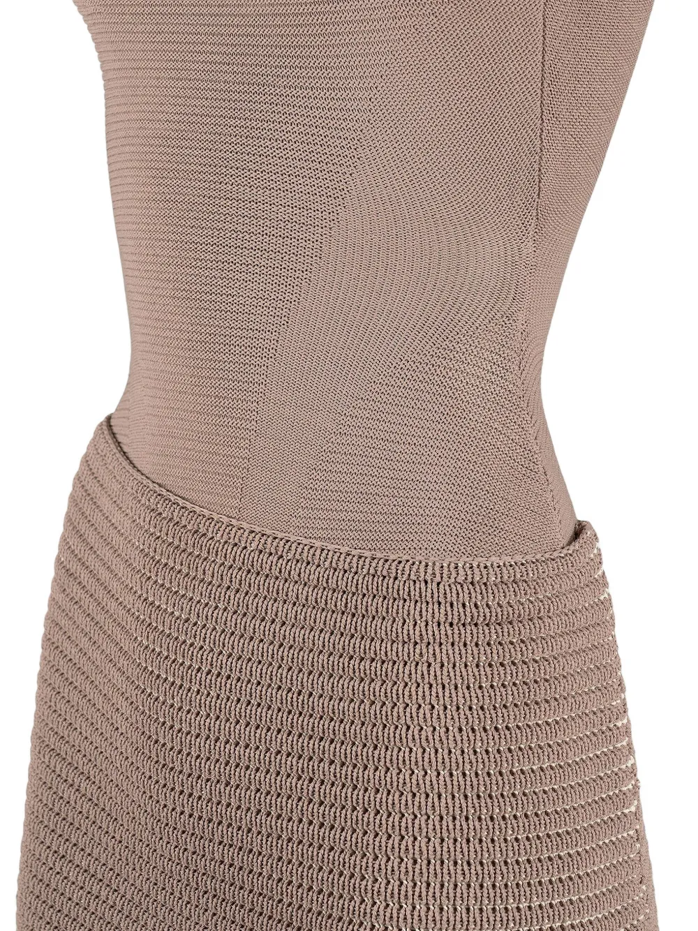 Manière De Voir detachable-asymmetric mini dress Beige