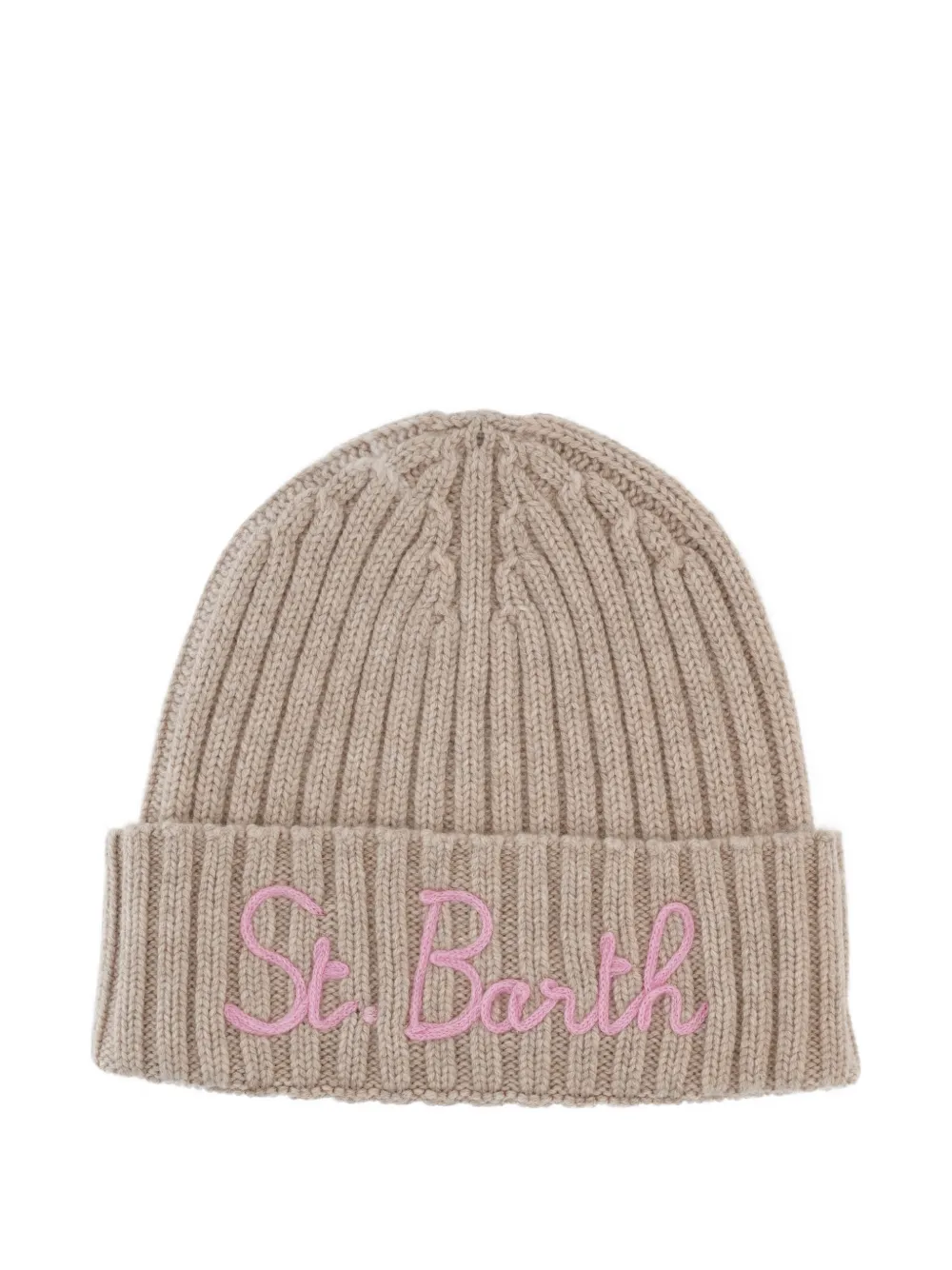 MC2 Saint Barth embroidered-logo ribbed beanie - Beige