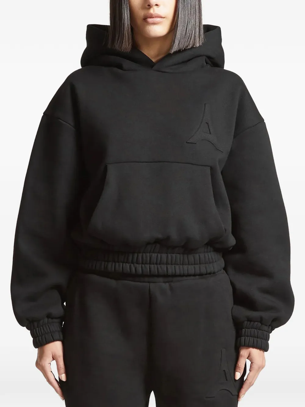 Manière De Voir Ariane embossed-logo hoodie Zwart