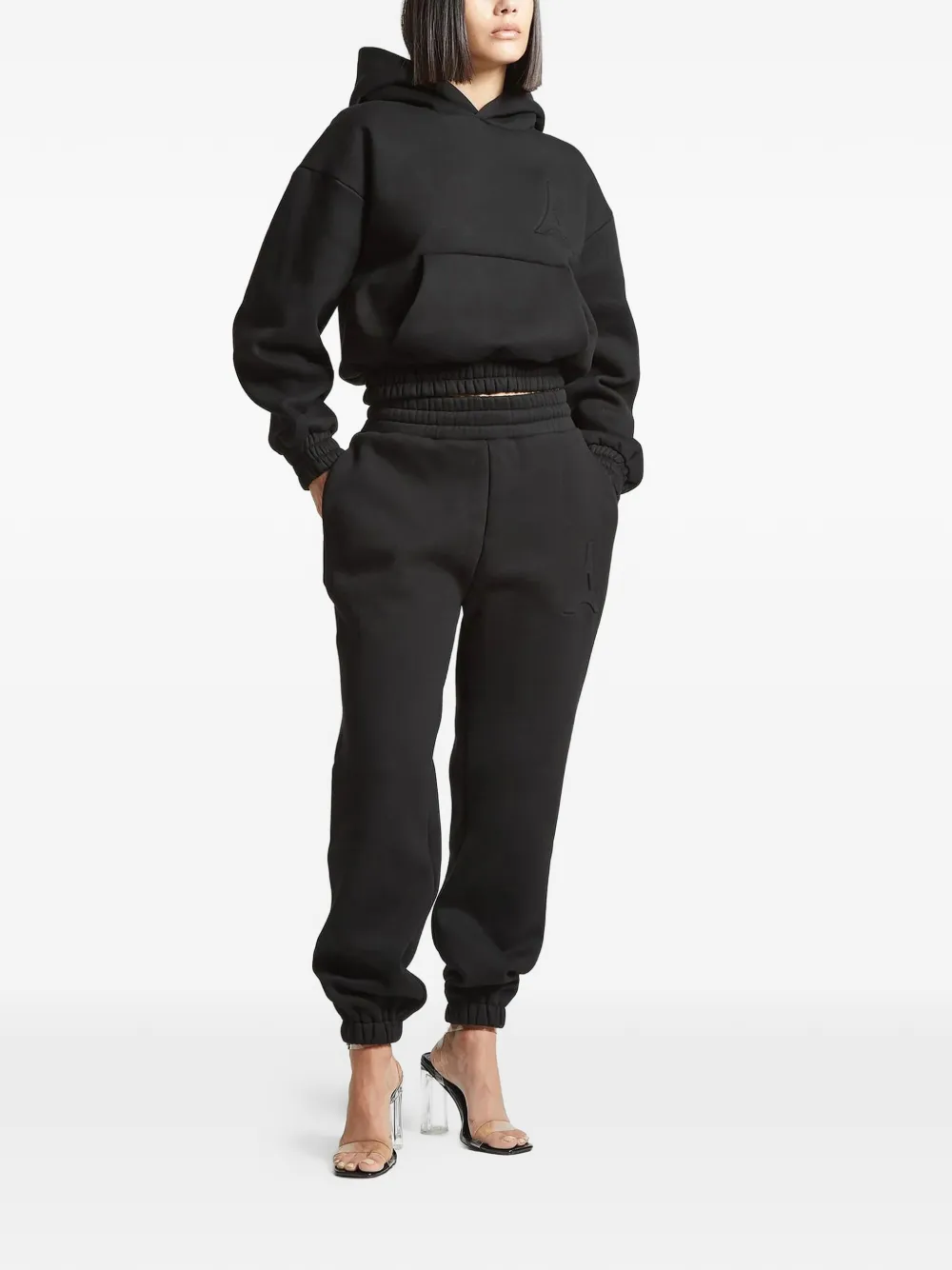 Manière De Voir Ariane embossed-logo hoodie - Zwart