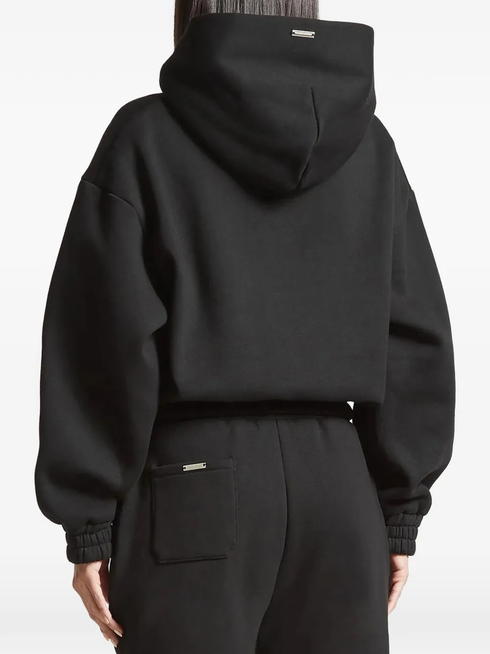 Manière De Voir Ariane embossed-logo hoodie Zwart