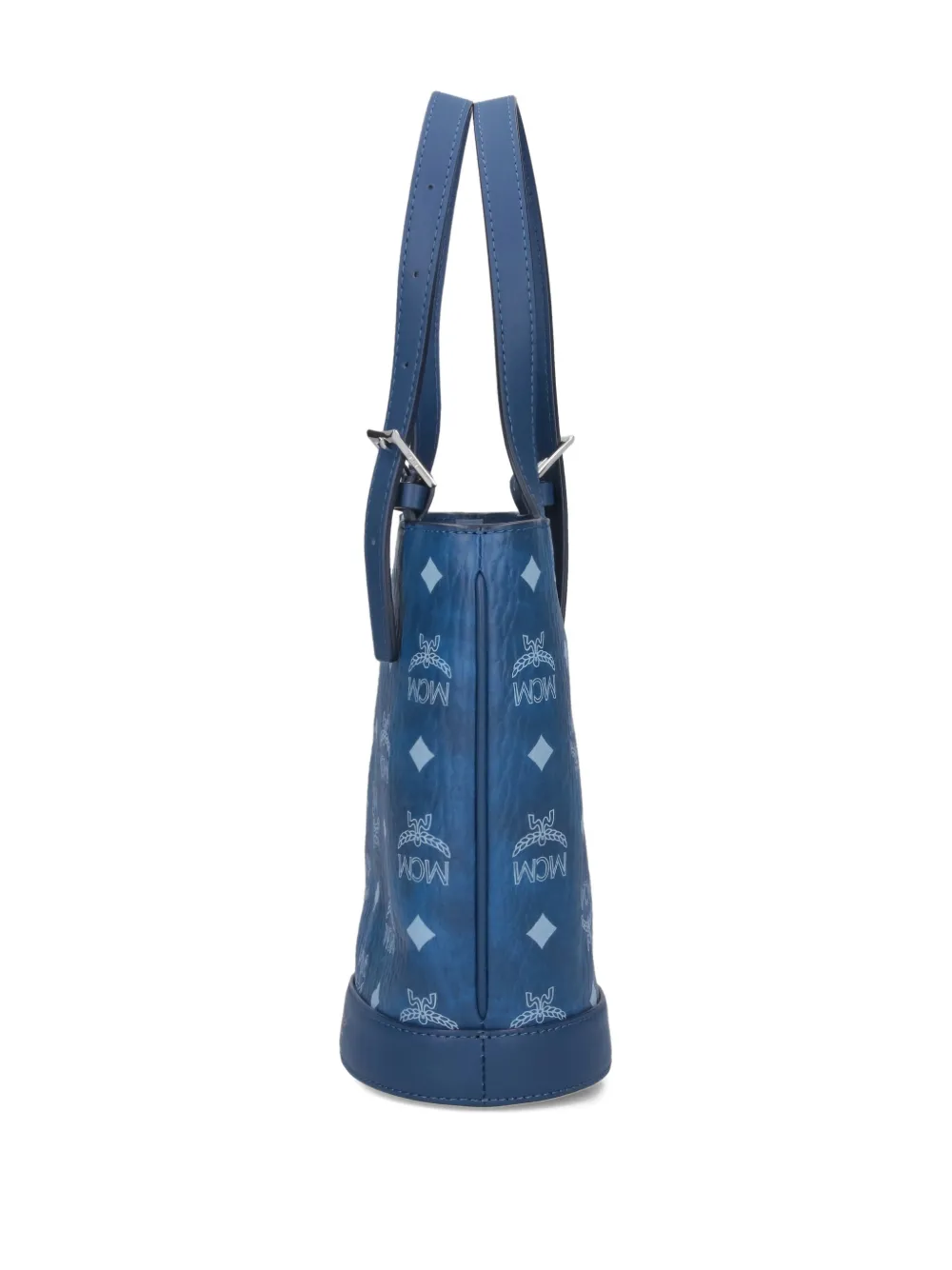 Mcm Mini Logo-print Tote Bag In Blue