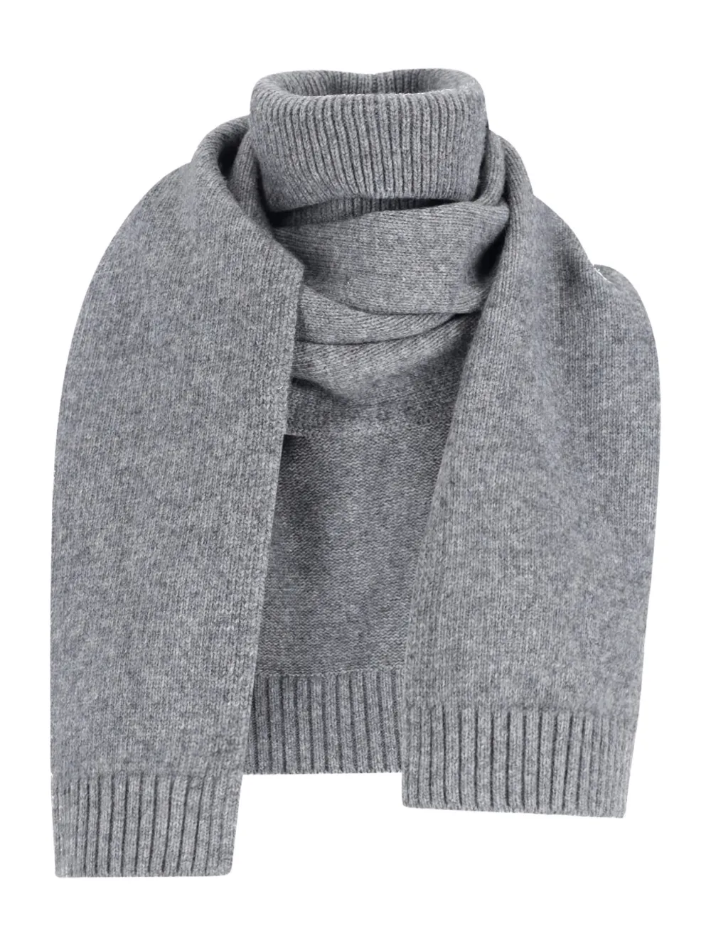 Lvir Scarf With Collar In Wool Blend In Gray