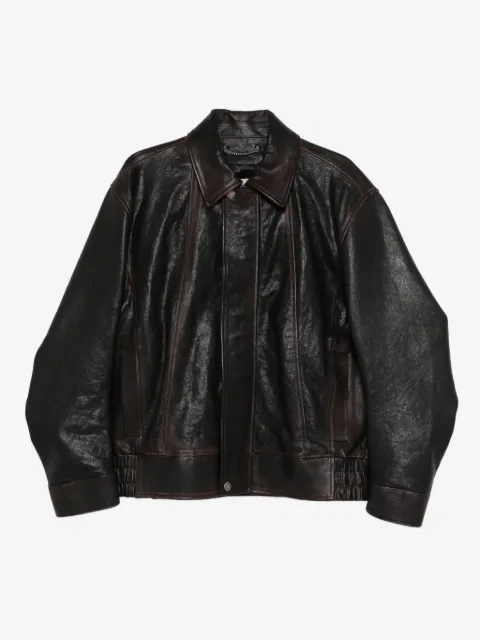 Golden Goose bomber jacket in burgundy nappa leather