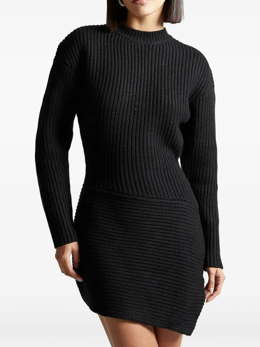 Manière De Voir asymmetric mini dress Zwart