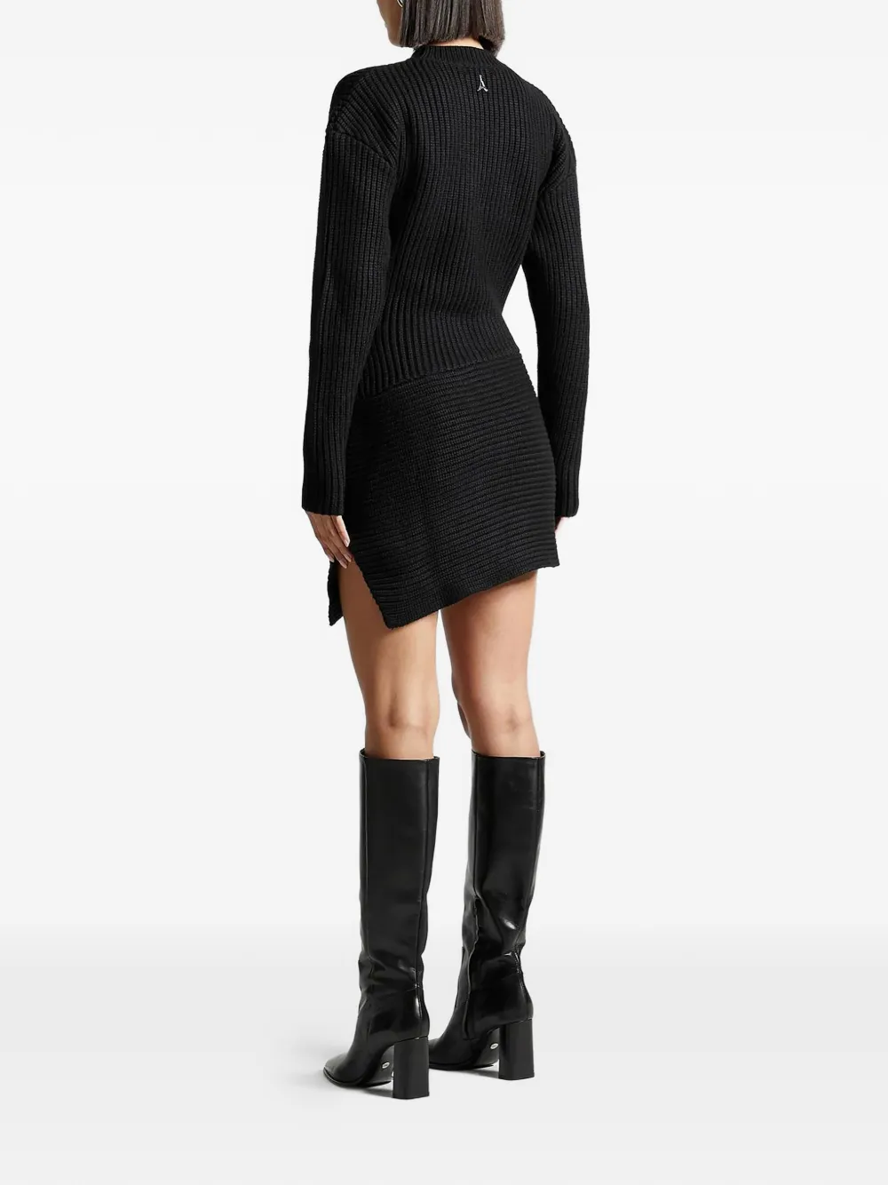 Manière De Voir asymmetric mini dress Zwart