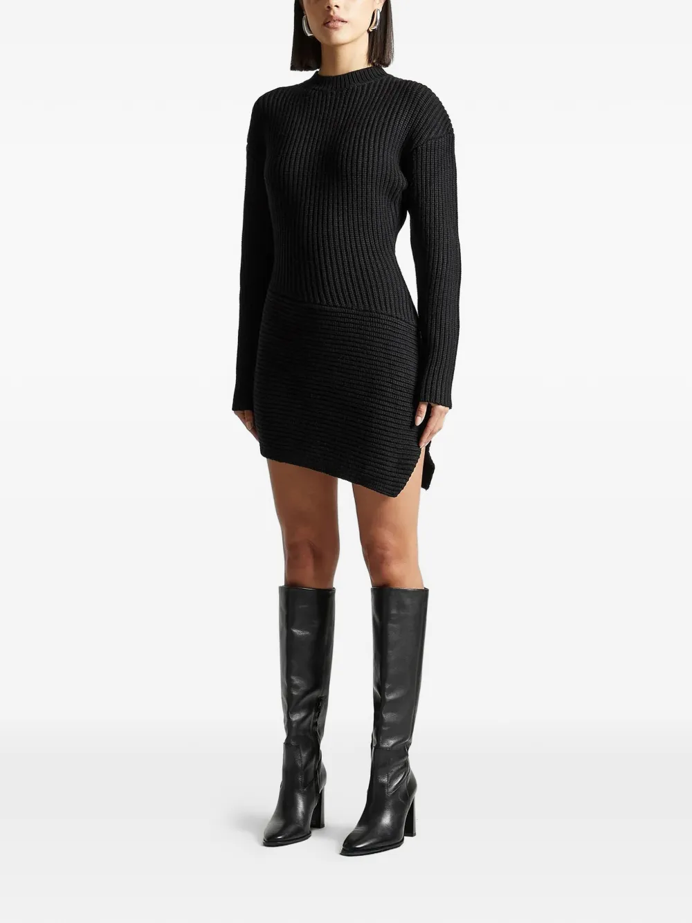 Manière De Voir asymmetric mini dress Zwart