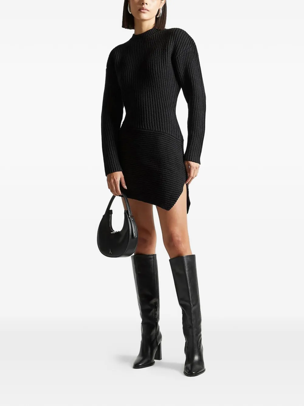 Manière De Voir asymmetric mini dress - Zwart