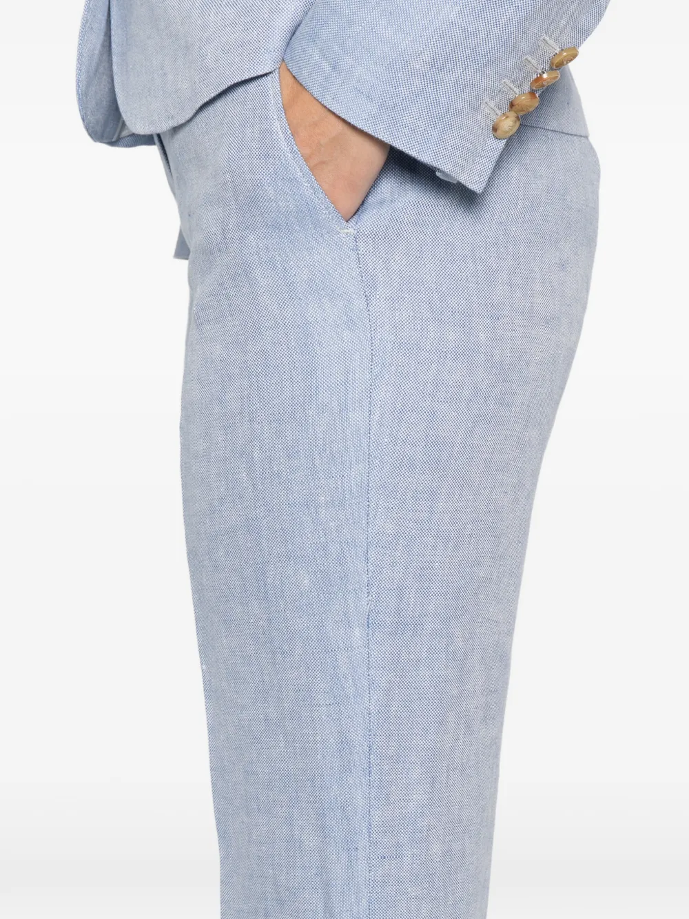 ETRO Linnen pantalon met twee zijzakken Blauw