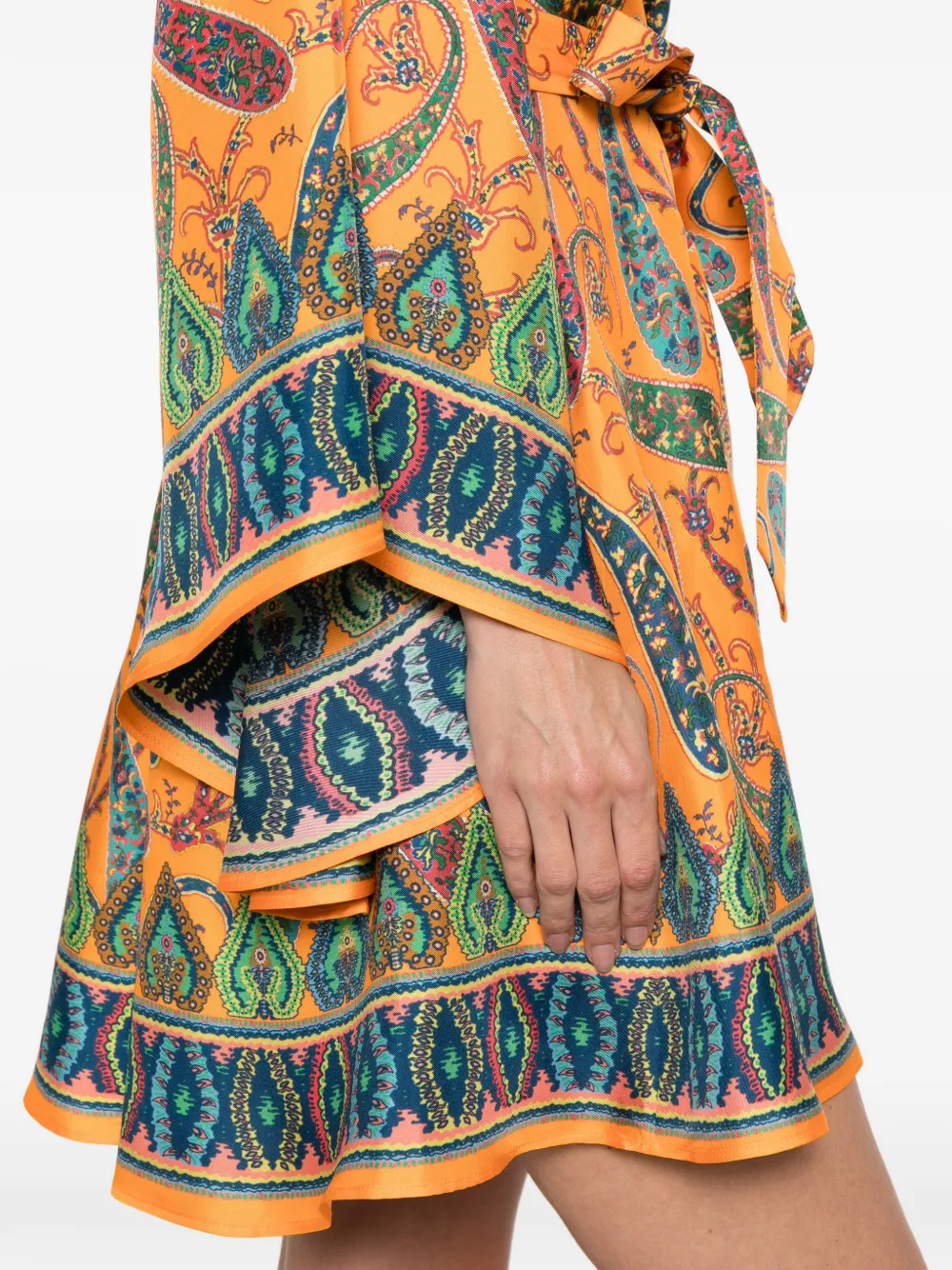 ETRO Zijden jurk met paisley-print Oranje