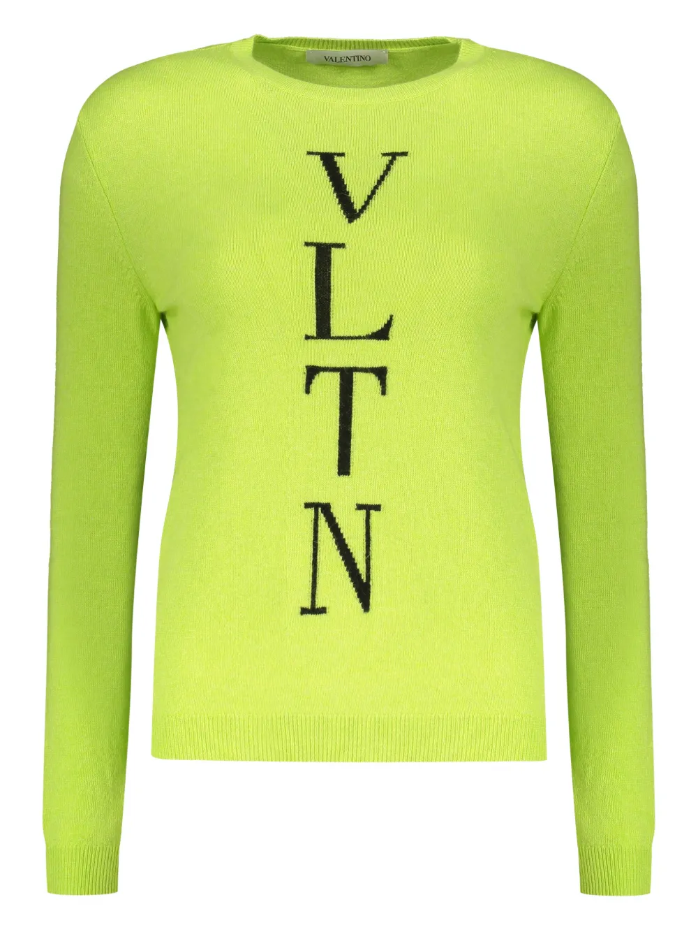 Valentino Crew Neck Long Sleeve Sweater In Green