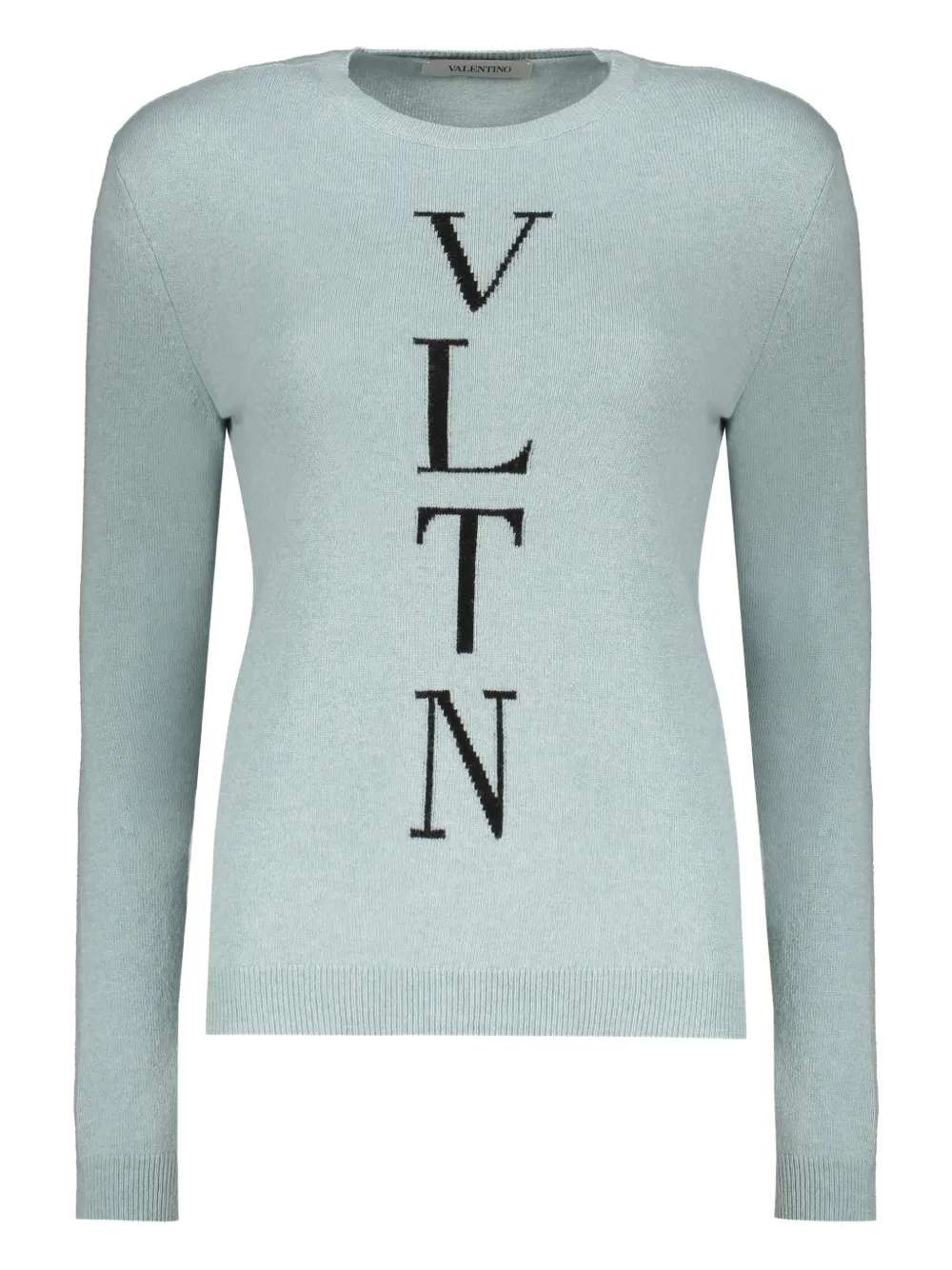Valentino Long Sleeve Crew-neck Sweater In Blue