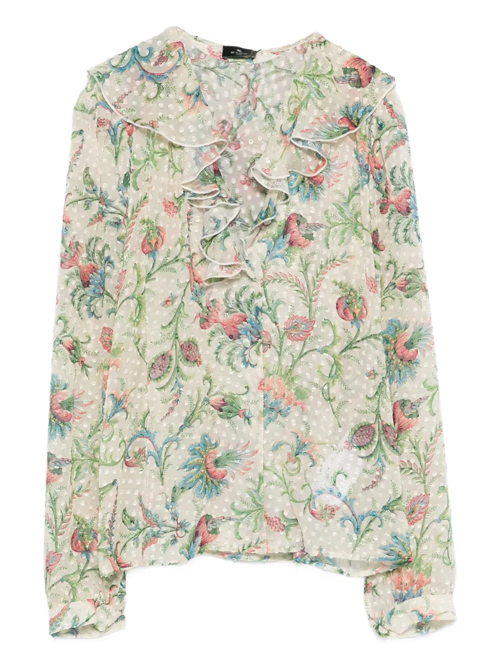 ETRO ruffled floral top - Toni neutri