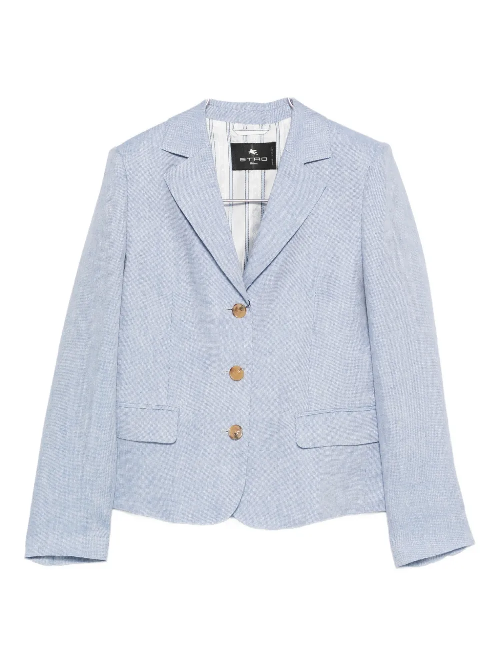 ETRO v-neck linen blazer - Blu