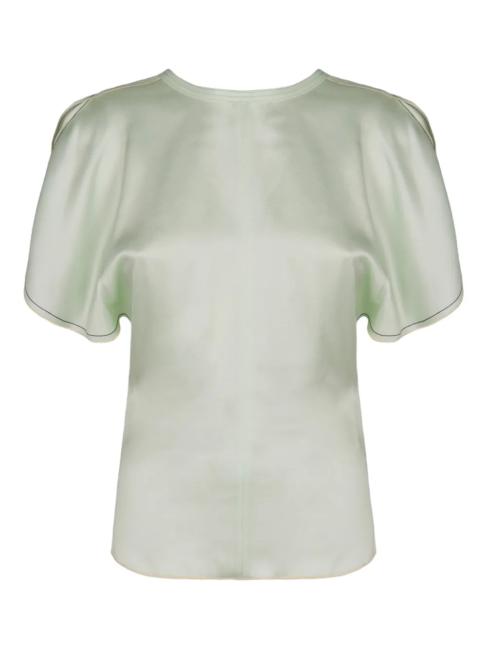 Victoria Beckham Crew-neck Short-sleeve Blouse In Green