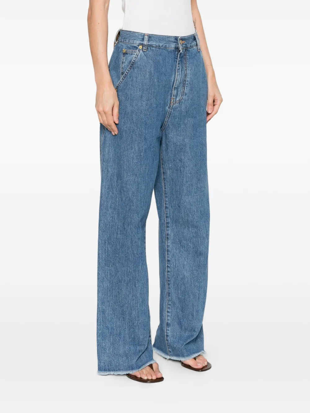 DARKPARK Sienna jeans met franje afwerking Blauw